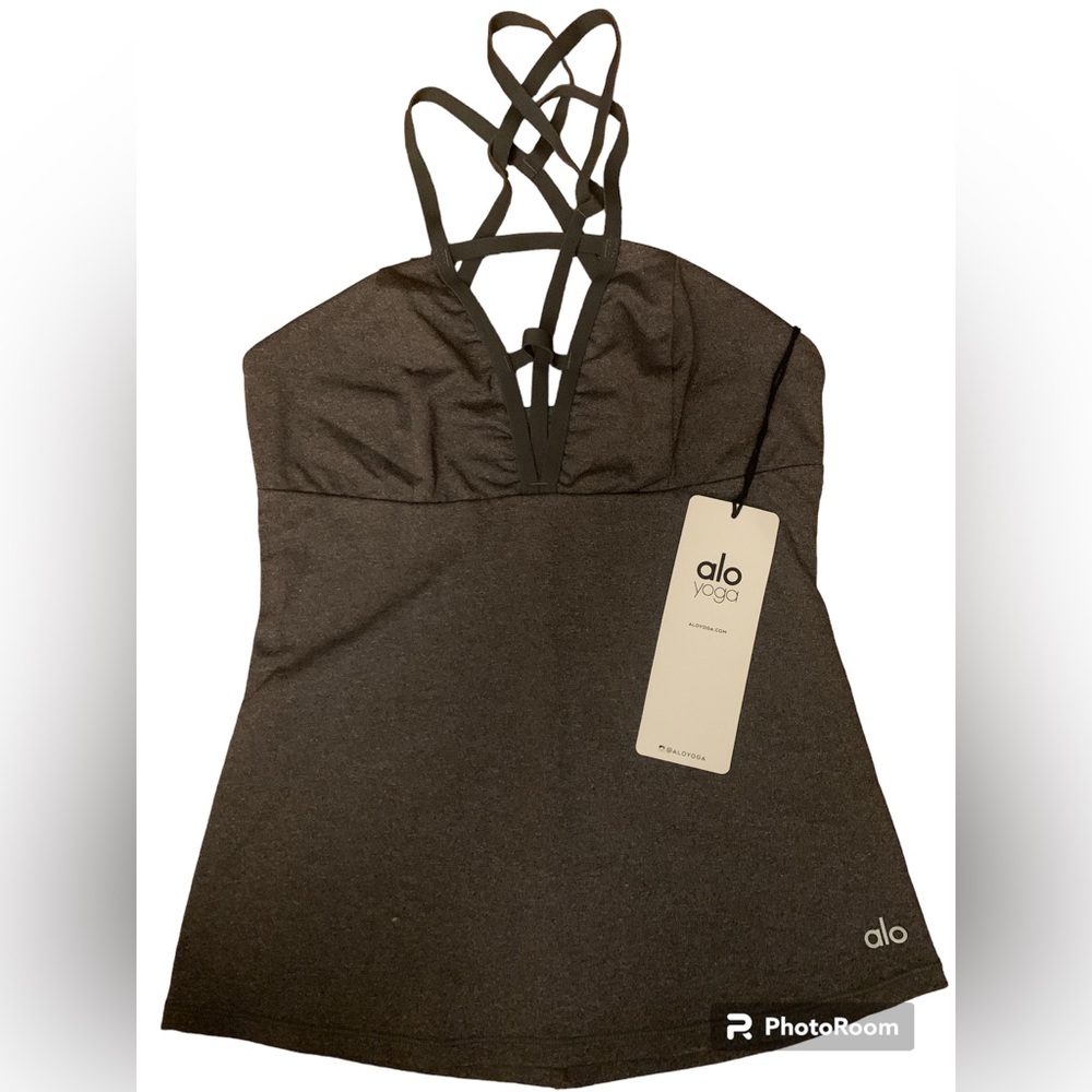 Alo yoga peace bra tank S stormy heather
